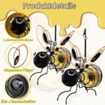 2er-Pack SKIKHN Bienen-Solarleuchten mit LED – Wetterfeste Gartendeko für Balkon & Terrasse – Bild 4
