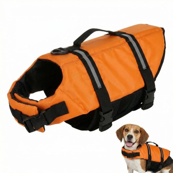 Satiskid Hundeschwimmweste Grösse S – Rettungsweste mit Griff & Reflektoren für kleine Hunde