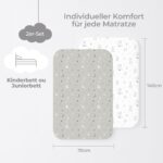Dreamzie 2er Set Spannbettlaken 70x140 cm – Oeko-Tex Baumwolle für sicheren Babyschlaf – Bild 2