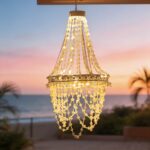 USJOK Solar-Kronleuchter mit Kristallsträngen – Elegante LED-Hängeleuchte für Garten & Terrasse – Bild 9