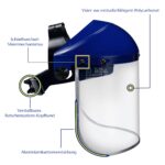 Blue Eagle Gesichtsschutzschild B1BL+FC48 – Polycarbonat-Visier mit Ersatz – Bild 3
