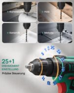 VIWKO 12V Akkuschrauber mit 2000 mAh & 98-teiligem Zubehör – Bohrschrauber für DIY – Bild 6