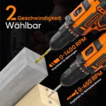 FAHEFANA 12V Akkuschrauber Set mit 25 Nm Drehmoment – Kompaktes Bohrschrauber Set für Heimwerker – Bild 3