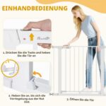 PawHut Türschutzgitter 76–97 cm Stahl – Treppengitter ohne Bohren für Haustiere – Bild 6