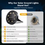 NIBSHOOM 12er Set Solar Bodenleuchten – IP68 Gartenbeleuchtung mit 8 LED & Warmweiss – Bild 6