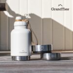 950 mL GrandTies Isolierte Hundewasserflasche mit 2 Näpfen – Auslaufsicher für Wandern & Camping – Bild 7