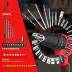 21V Akkubohrer-Set mit 2 Akkus & 29-teiligem Zubehör – 45Nm Drehmoment für Haus & Heimwerk – Bild 9