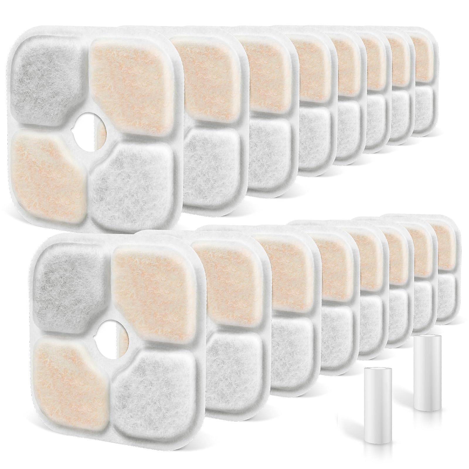 18er Set Katzenbrunnen Filter für Catit Pixi – Dreifach-Filtersystem mit Aktivkohle