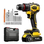 20V Kabelloser Schlagbohrschrauber 70Nm mit 24-teiligem Zubehör-Set – Borstenlos für DIY & Möbelmontage
