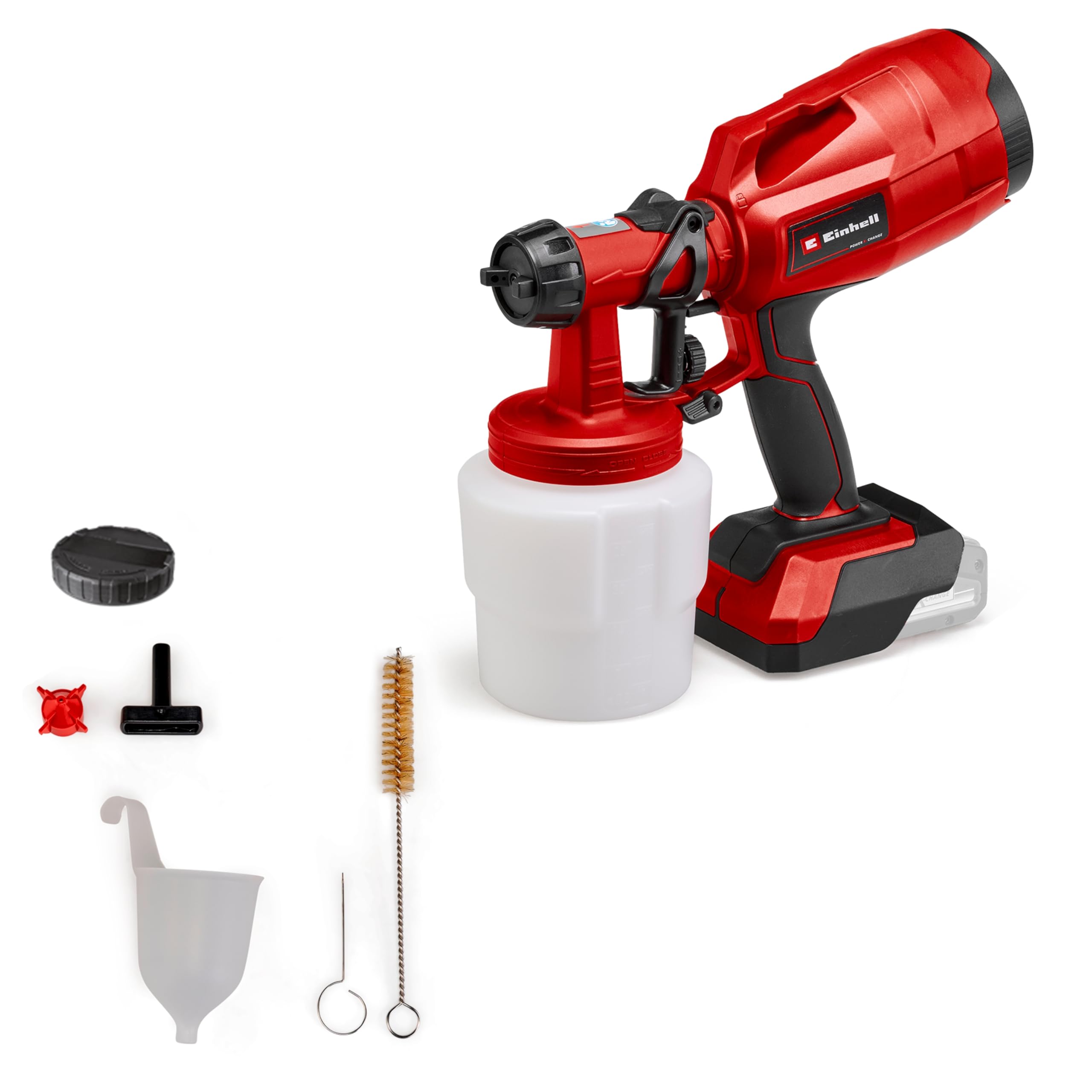 Einhell Akku-Farbsprühsystem TC-SY 18/60 Li-Solo – 650 ml/min Förderleistung für Profi-Anwendungen