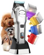 oneisall Kabellose Hundeschermaschine mit Metallkamm – Leise Tierhaarschneidemaschine für dichtes Fell
