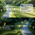 Hqynss 12er Set Solarleuchten mit Warmweiss LED – IP65 Gartenbeleuchtung für Aussen – Bild 2
