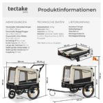 tectake® Hundeanhänger 2-in-1 – Fahrradanhänger & Jogger bis 40 kg mit Sicherheitszubehör – Bild 6