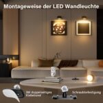 VIIVUU LED Wandleuchte mit Akku & Fernbedienung – 360° drehbar, 10 Helligkeitsstufen, 2er Set – Bild 3