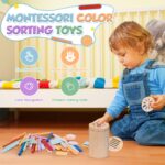 Joozmui Montessori Holzspielzeug 3-in-1 – Motoriktraining & Farblernspiel für Kleinkinder ab 1 Jahr – Bild 6