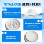 HOMJOY 12er-Pack Katzenbrunnen Filter – Aktivkohle-Filtration für Pretty Paw Brunnen – Bild 3