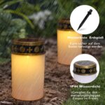 Homemory Solar LED Grablicht weiss – Wasserdichte Friedhofskerze mit Lichtsensor, 2er-Set – Bild 6
