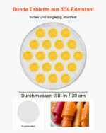 VEVOR Dörrgerät 12 Edelstahlschalen 800 W – Digitaler Dörrautomat mit Rotationssystem – Bild 5