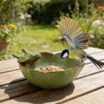 Vogeltränke Keramik 15x15cm mit 2 Dekovögeln – Winterfest für Balkon & Garten – Bild 7