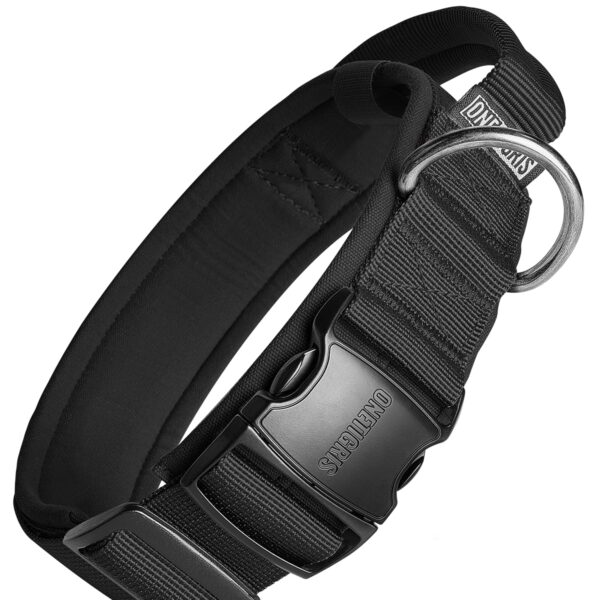 OneTigris Taktisches Hundehalsband M mit Metallschnalle – Robustes Nylonhalsband für Hunde