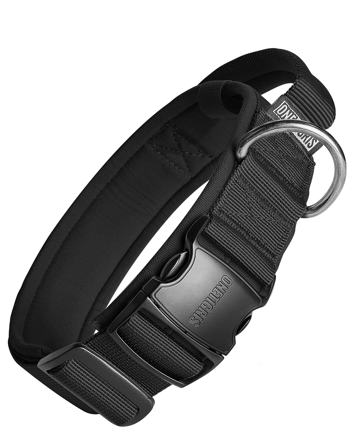 OneTigris Taktisches Hundehalsband M mit Metallschnalle – Robustes Nylonhalsband für Hunde