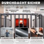 Heimfleiss Kaminschutzgitter Baby – Universaler Ofenschutz aus Stahl mit Sicherheitsverschluss – Bild 4