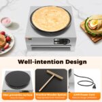 Bdneygtyr Elektrischer Crepes Maker 3KW – 40cm Antihaft-Platte mit Temperaturregelung – Bild 6