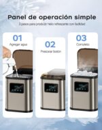 KeeGone Eiswürfelmaschine Edelstahl – 15 kg Eis in 24h mit LED-Display & Selbstreinigung – Bild 2