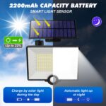 Pxwaxpy 204 LED Solarleuchte mit Bewegungsmelder – 120° Aussenwandleuchte mit separablem Panel – Bild 3