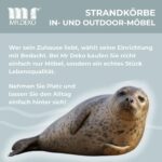 MR. DEKO Hundestrandkorb Grau Gestreift – Wetterfester Luxus-Rückzugsort für Hunde bis 50kg – Bild 7
