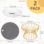 Mozvvco Erhöhter Katzennapf 2er-Set – Keramik mit Metallständer & Silikonmatte Gold – Bild 2