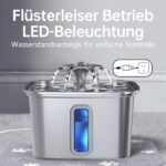 Veken 3,2 L Edelstahl Katzenbrunnen – Automatischer Trinkbrunnen mit Ultra-leiser Pumpe – Bild 6