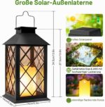 Yowin Solarlaterne 35cm 2er Set – Flammeneffekt LED mit Glasgehäuse für Garten & Balkon – Bild 4