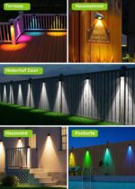 SenluKit Solar-Zaunleuchten mit LED-Spotlinse – 7 Modi & RGB für Garten & Terrasse – Bild 7