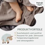 MIRARI Kids® Babydecke 75x100 cm aus 100% Merinowolle – Wärmende Wolldecke für Neugeborene – Bild 5