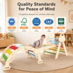 Puecrof Montessori Kletterdreieck 7-in-1 mit Rutsche & Bogen – Motoriktraining für Kleinkinder 1–3 Jahre – Bild 6