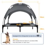 UISEBRT Erhöhtes Hundebett L (92x76x92 cm) mit Baldachin – Outdoor-Hundesofa wasserdicht – Bild 2