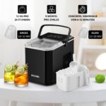 Kicinn Eiswürfelmaschine 12 kg/Tag – Kompakter Eisbereiter mit Selbstreinigung für Zuhause – Bild 2