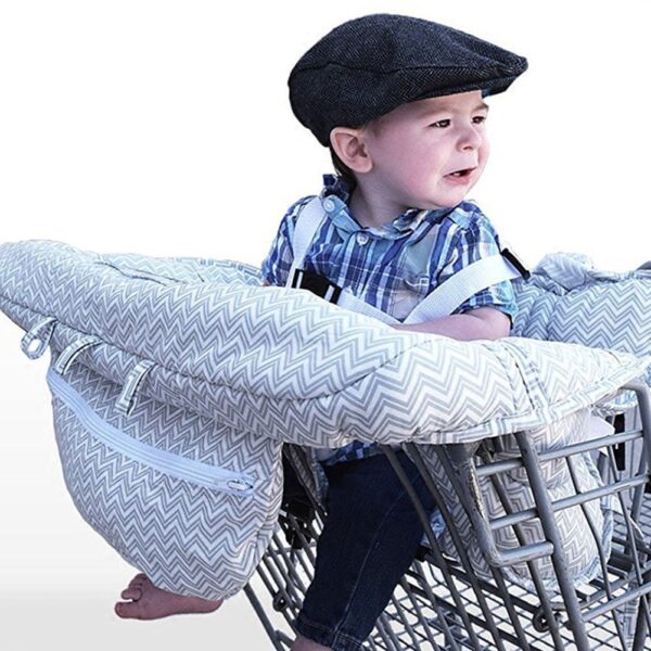 LeRan Baby Einkaufswagen Abdeckung – Universal Sitzkissen für Hochstuhl & Kinderwagen (Grau)