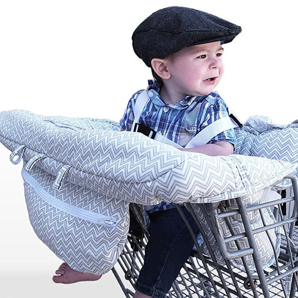 LeRan Baby Einkaufswagen Abdeckung – Universal Sitzkissen für Hochstuhl & Kinderwagen (Grau)