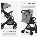 tectake® Buggy Kinderwagen 0–3 Jahre – Faltbarer Reisebuggy mit Sonnenverdeck & 5-Punkt-Gurt – Bild 5