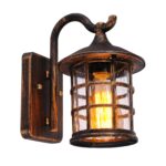 SUZNIU Vintage Wandleuchte Aussen Braun – IP44 Aluminium Aussenlampe E27 für Garten & Terrasse