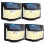 4er Set Solarlampen mit Bewegungsmelder 248 LEDs – IP65 Außenleuchte für Garten & Garage