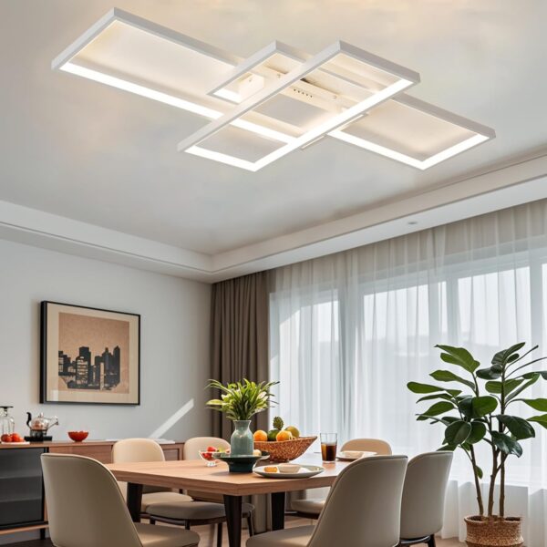 MQW 60W LED Deckenleuchte dimmbar – Moderne Rechtecklampe 2700K–7000K mit Fernbedienung