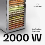 Klarstein Dörrautomat 2000W mit 20 Metallgittern – Professioneller Food Dehydrator mit Touch-Display – Bild 3