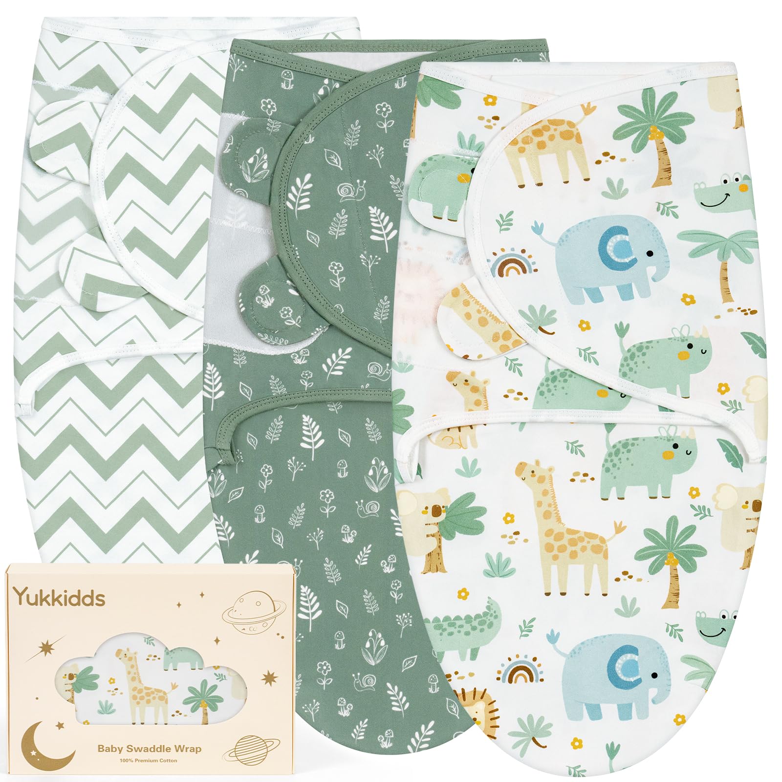 Yukkidds Pucksack 3er Pack – 100% Baumwolle Pucktuch für Neugeborene 0-3 Monate