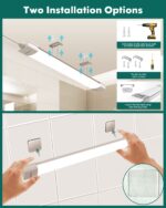 KUKUMAO Feuchtraumleuchte 60cm, 18W 2000LM 4000K – Wasserdichte LED Deckenleuchte für Werkstatt & Bad – Bild 4