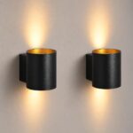 SSC-LUXon TUANI Wandleuchte 2er Set – Up & Down Licht in Schwarz-Gold für G9