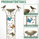 Fyeme Vogeltränke 105cm Stehend mit Schmetterling Design – Vogelbad & Kletterhilfe für Garten – Bild 4