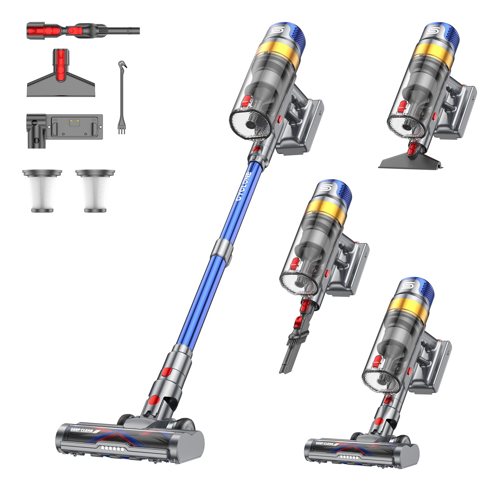 Sulean Akku Staubsauger 580W 48000Pa – Kabellos mit Smart Display & 70min Laufzeit